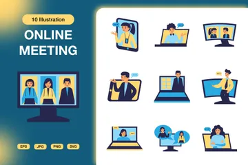 Online Meeting Illustration Pack