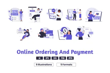 Online Ordering And Payment Illustration Pack