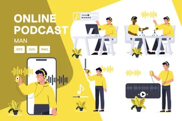 Online Podcast Illustration Pack