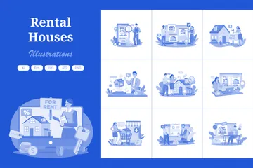 Online Rent Home Illustration Pack