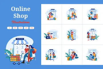 Online Shop Illustrationspack