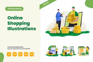 Online Shopping Illustrations Vol. 4