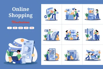 Online Shopping Illustration Pack