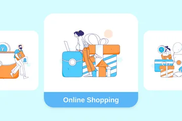 Online Shopping Illustration Pack