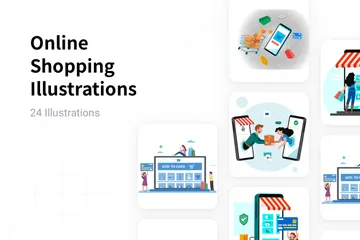 Online Shopping Illustration Pack