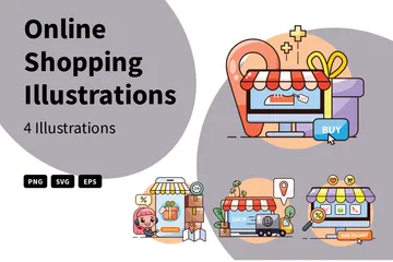 Online Shopping Illustration Pack