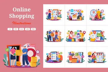 Online Shopping Illustration Pack