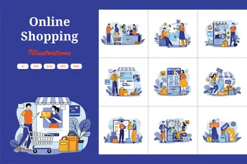 Online Shopping Illustration Pack