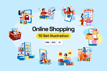 Online Shopping Illustration Pack