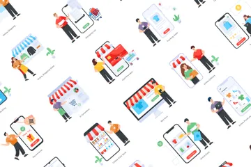 Online Shopping Illustration Pack