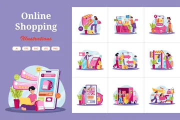 Online Shopping Illustration Pack