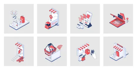 Online Shopping Illustration Pack