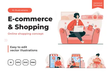 Online Shopping Illustration Pack