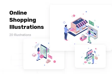 Online Shopping Illustration Pack