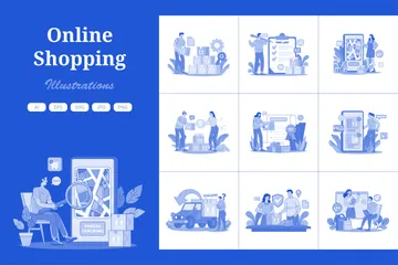 Online Shopping Illustration Pack