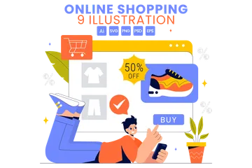 Online Shopping Illustration Pack