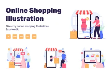 Online Shopping Illustration Pack