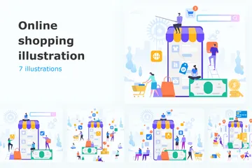 Online Shopping Illustration Pack