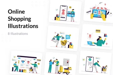 Online Shopping Illustration Pack