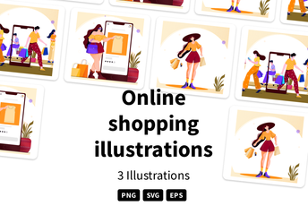 Online Shopping Illustrations Illustration Pack