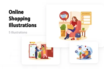 Online Einkaufen Illustrationspack