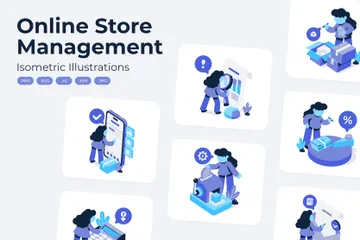 Free Online Store Management Illustration Pack