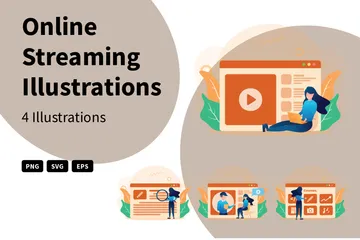 Online Streaming Illustration Pack