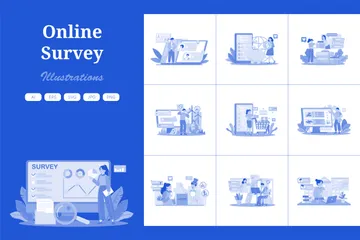 Online Survey Illustration Pack