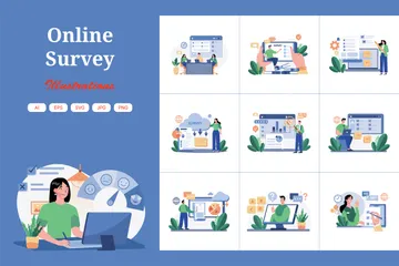 Online Survey Illustration Pack