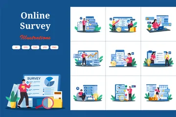 Online Survey Illustration Pack