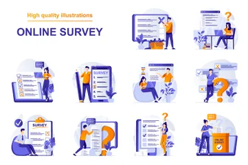 Online Survey Illustration Pack