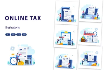 Online Tax Illustration Pack