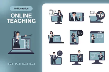 Online Teacher Illustration Pack