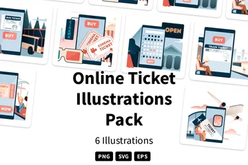 Online Ticket Illustration Pack