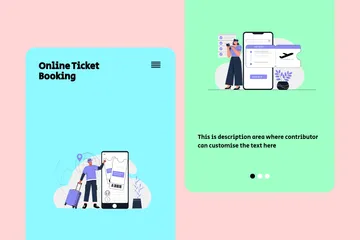 Online Ticket Booking Illustration Pack