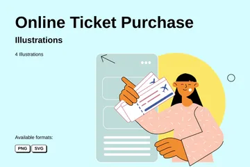Online Ticket Purchase Illustration Pack