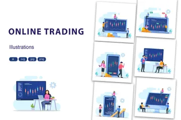 Online Trading Illustration Pack