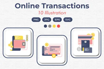 Online-Transaktionen Illustrationspack