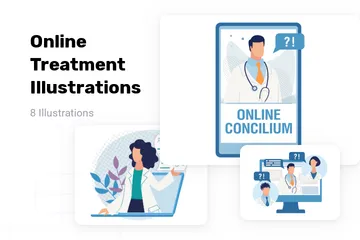 Online Treatment Illustration Pack