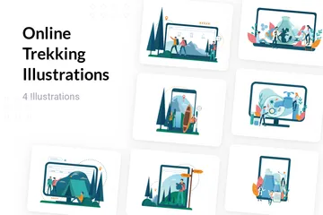 Online Trekking Illustration Pack