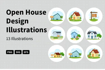 Open House Design Illustration Pack