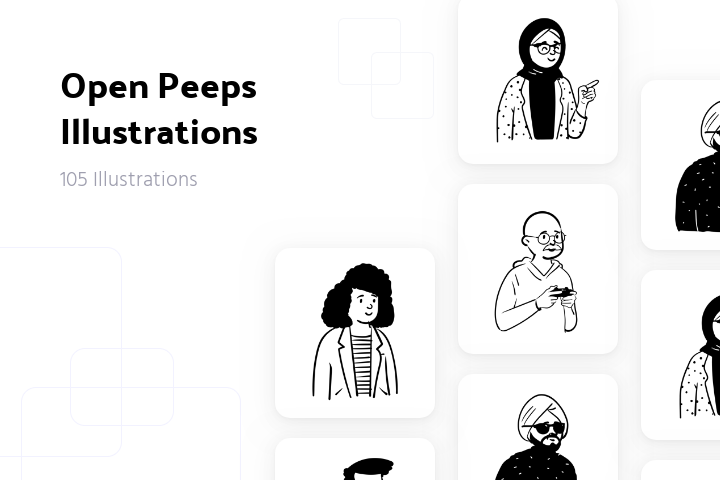 Free Open Peeps Illustration Pack - 101 People Illustrations | SVG, PNG ...