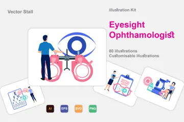Ophtalmologiste de la vue Pack d'Illustrations