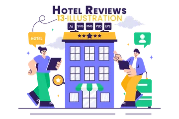 Reseñas de hoteles Paquete de Ilustraciones