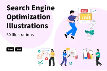 Optimización de motores de búsqueda Paquete de Ilustraciones