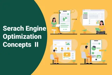 Optimización de motores de búsqueda Paquete de Ilustraciones