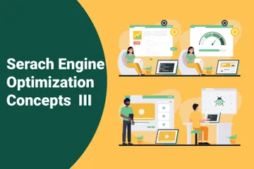 Optimización de motores de búsqueda Paquete de Ilustraciones
