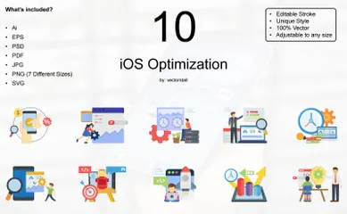 Optimización de iOS Paquete de Ilustraciones