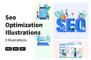 Optimización SEO Paquete de Ilustraciones