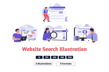 Optimización del sitio web Paquete de Ilustraciones